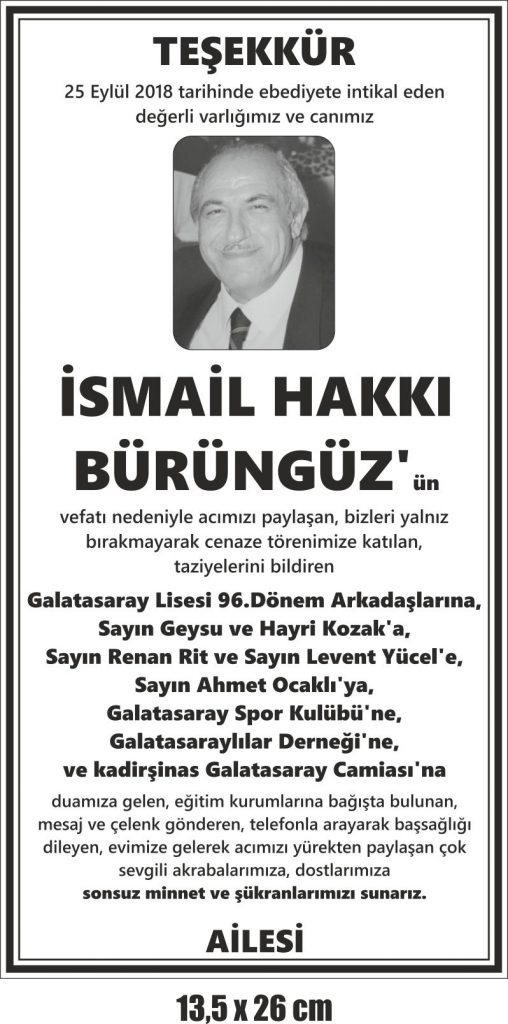 teşekkür ilanı örneği